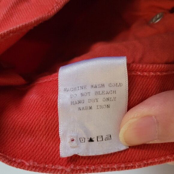Rag & Bone Skinny Red Raw Distressed Hem Cropped Denim Jeans Pants Size 25 - Picture 12 of 13